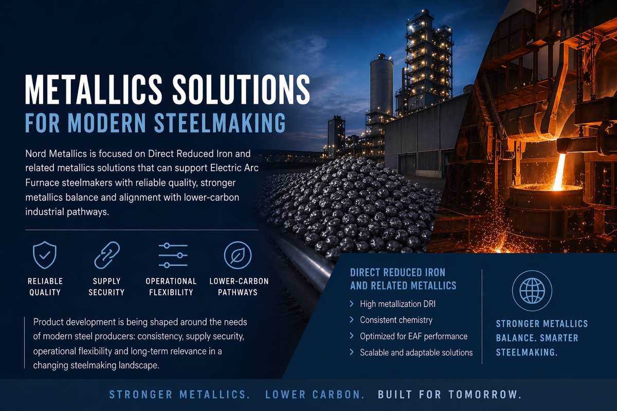 Nord Metallics products overview showing metallics solutions for modern steelmaking